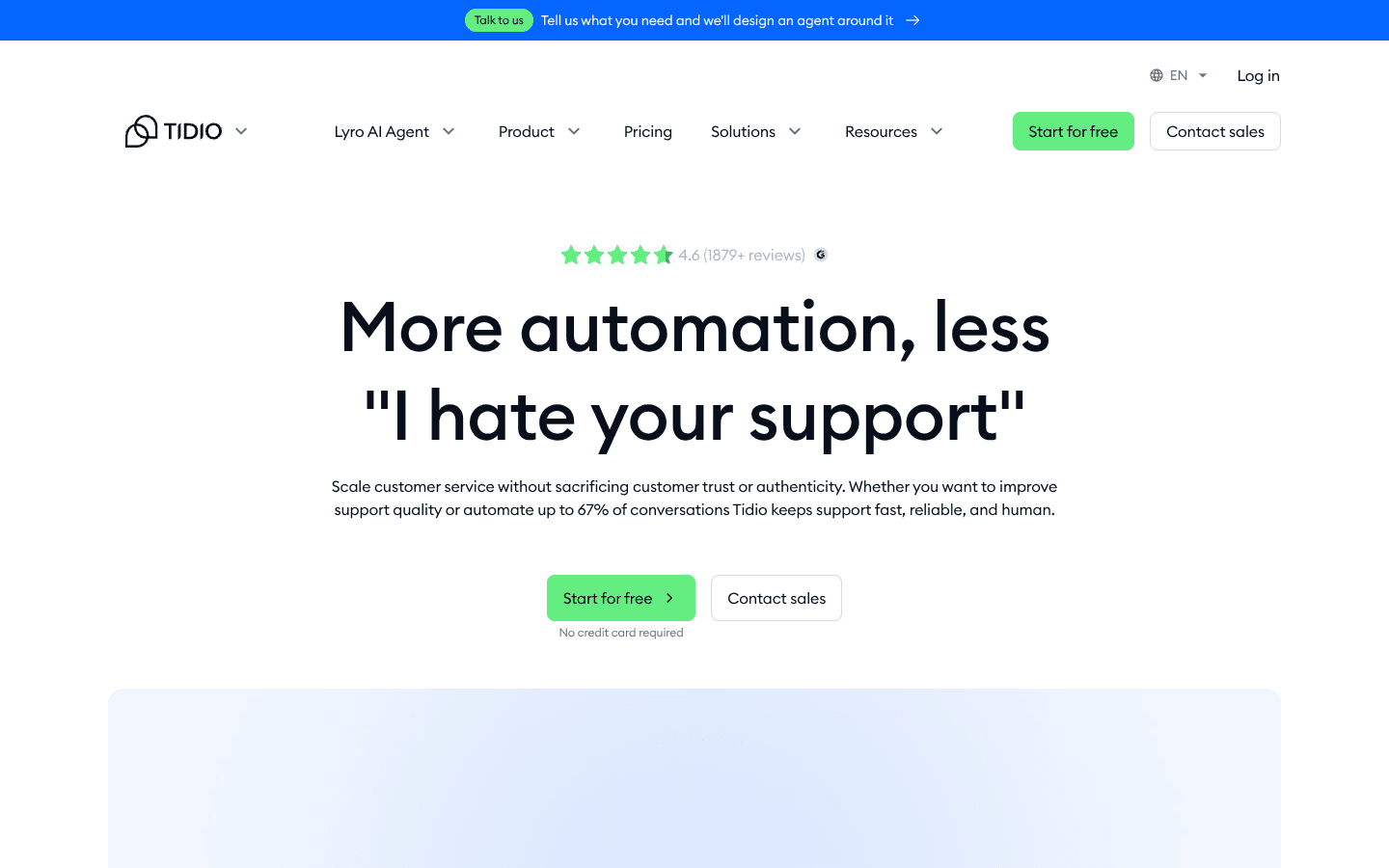 Tidio website screenshot